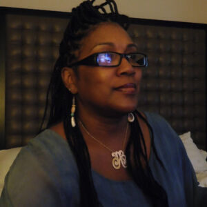 woman with glasses