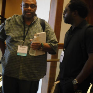 two men talking